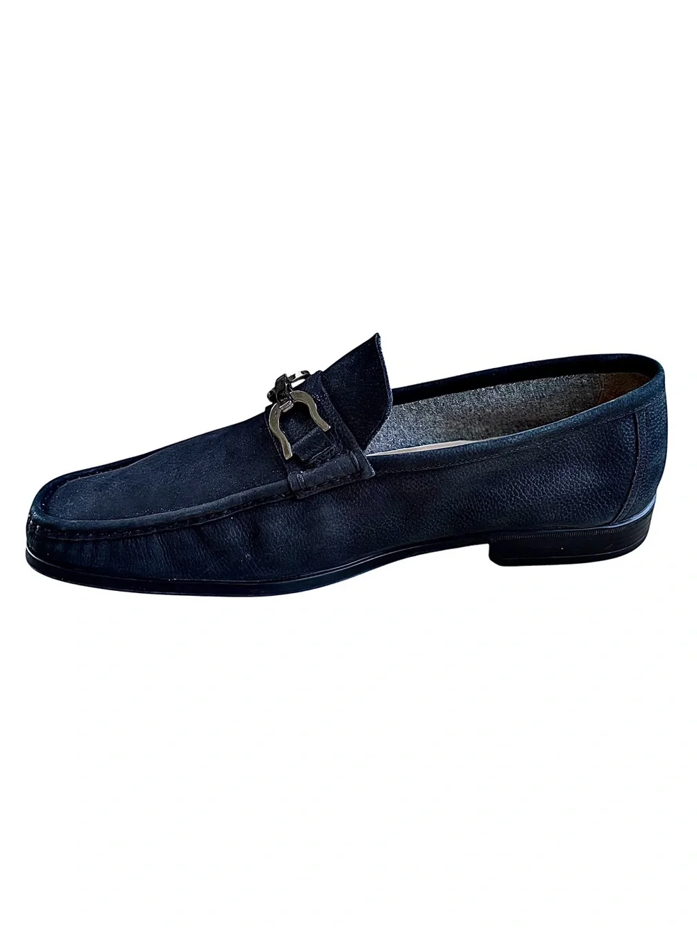 BRUNO MAGLI “Mikko” Navy Italian Nubuck Bit Loafers